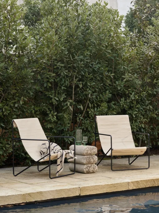 Sillones De Jardín|Sillones De Jardí­N>Ferm Living Sillón Desert Tejido beige claro, negro