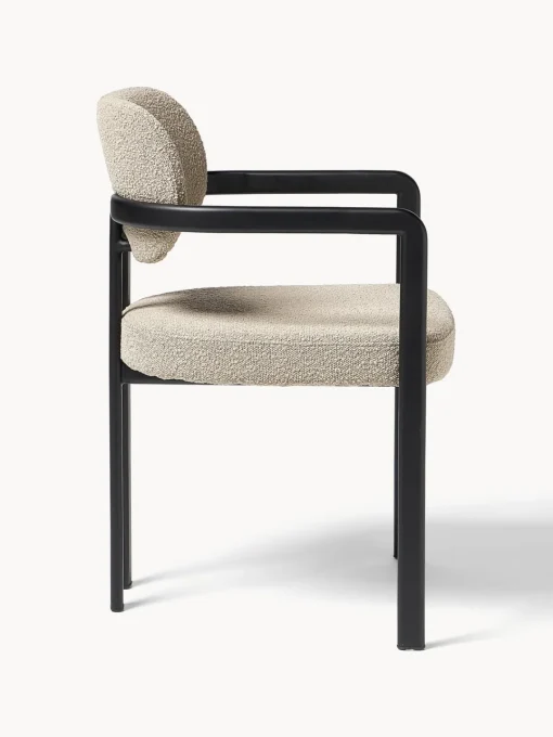 Sillas Con Reposabrazos|Sillas>Westwing Collection Sillón en tejido bouclé Adrien Bouclé beige, negro