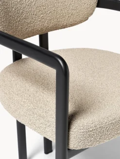 Sillas Con Reposabrazos|Sillas></noscript>Westwing Collection Sillón en tejido bouclé Adrien Bouclé beige, negro