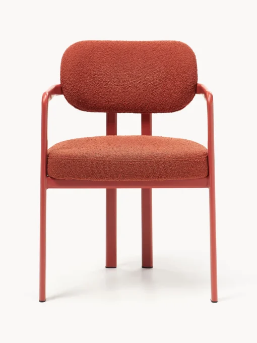Sillas Con Reposabrazos|Sillas>Westwing Collection Sillón en tejido bouclé Adrien Bouclé coral, rojo coral