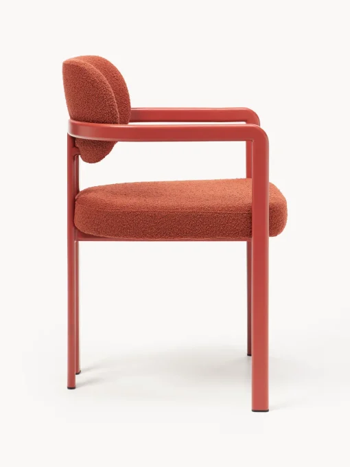 Sillas Con Reposabrazos|Sillas>Westwing Collection Sillón en tejido bouclé Adrien Bouclé coral, rojo coral