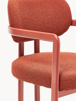Sillas Con Reposabrazos|Sillas></noscript>Westwing Collection Sillón en tejido bouclé Adrien Bouclé coral, rojo coral