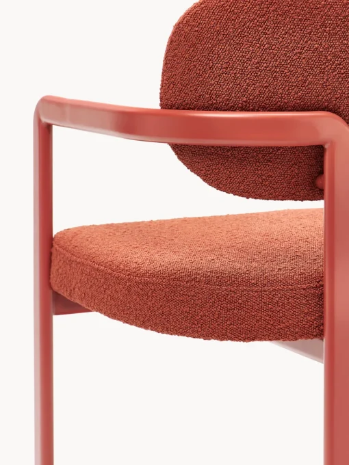 Sillas Con Reposabrazos|Sillas>Westwing Collection Sillón en tejido bouclé Adrien Bouclé coral, rojo coral