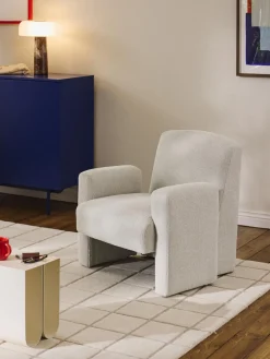 Clearance Sillón en tejido bouclé Aven Sillones Pequeños|Sillones