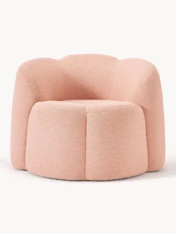 Sillones Pequeños|Sillones></noscript>Westwing Collection Sillón en tejido bouclé Fleur Bouclé rosa claro