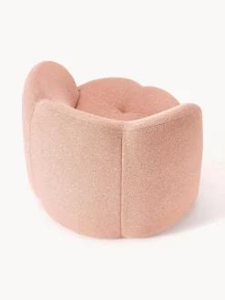 Sillones Pequeños|Sillones></noscript>Westwing Collection Sillón en tejido bouclé Fleur Bouclé rosa claro