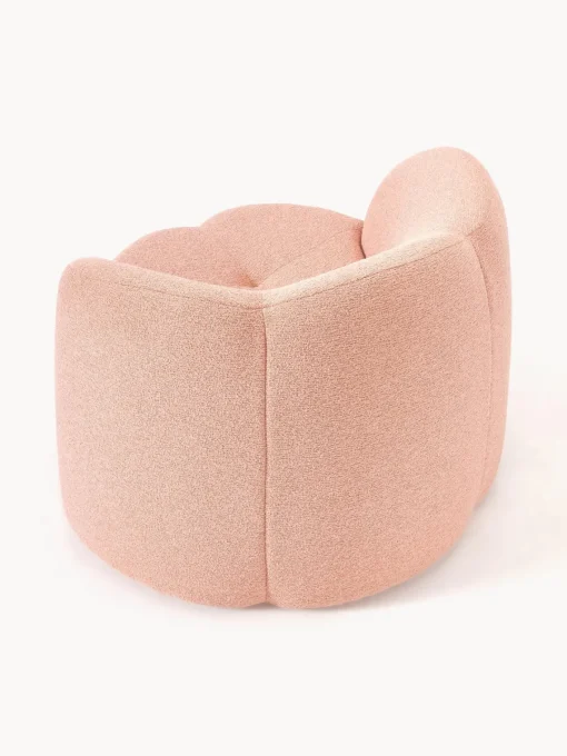 Sillones Pequeños|Sillones>Westwing Collection Sillón en tejido bouclé Fleur Bouclé rosa claro
