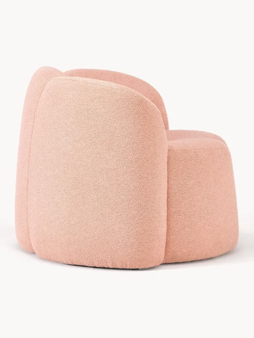Sillones Pequeños|Sillones>Westwing Collection Sillón en tejido bouclé Fleur Bouclé rosa claro