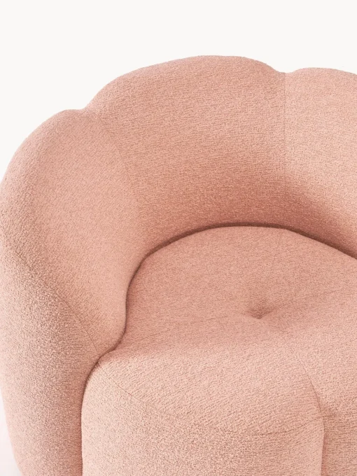Sillones Pequeños|Sillones>Westwing Collection Sillón en tejido bouclé Fleur Bouclé rosa claro