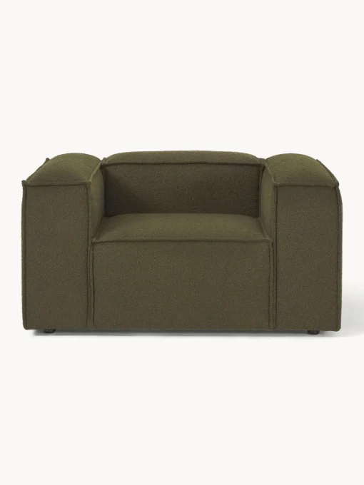 Butacas|Sillones>Westwing Collection Sillón en tejido bouclé Lennon Bouclé verde oliva
