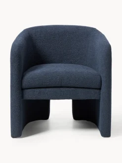 Sillones Pequeños|Sillones></noscript>Westwing Collection Sillón en tejido bouclé Mairo Bouclé gris azulado