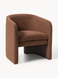Sillones Pequeños|Sillones>Westwing Collection Sillón en tejido bouclé Mairo Bouclé marrón