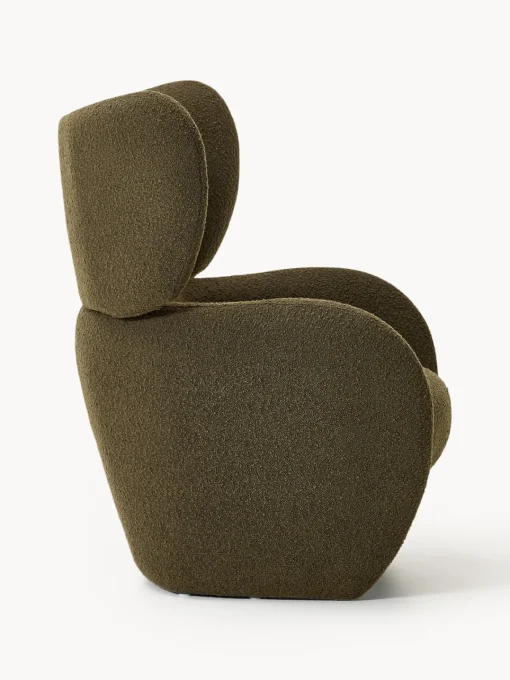Sillones Pequeños|Sillones>Westwing Collection Sillón en tejido bouclé Teyvat Bouclé verde oscuro