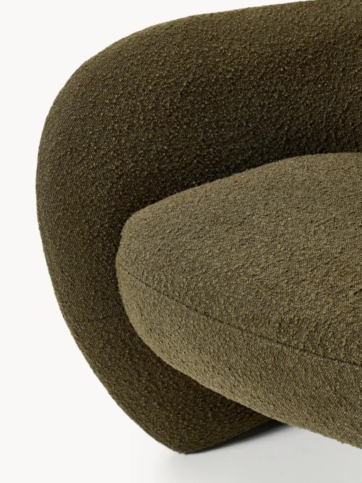 Sillones Pequeños|Sillones>Westwing Collection Sillón en tejido bouclé Teyvat Bouclé verde oscuro