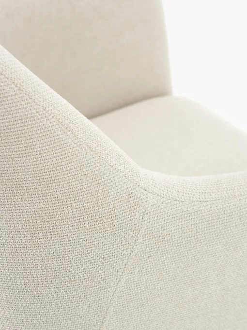 Sillas Con Reposabrazos|Sillas>Westwing Collection Sillón giratorio con reposabrazos Isla Tejido blanco Off White, plateado brillante