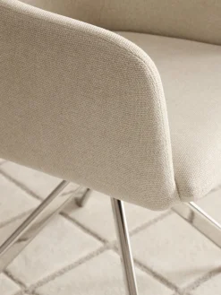 Sillas Con Reposabrazos|Sillas></noscript>Westwing Collection Sillón giratorio con reposabrazos Isla Tejido blanco Off White, plateado brillante