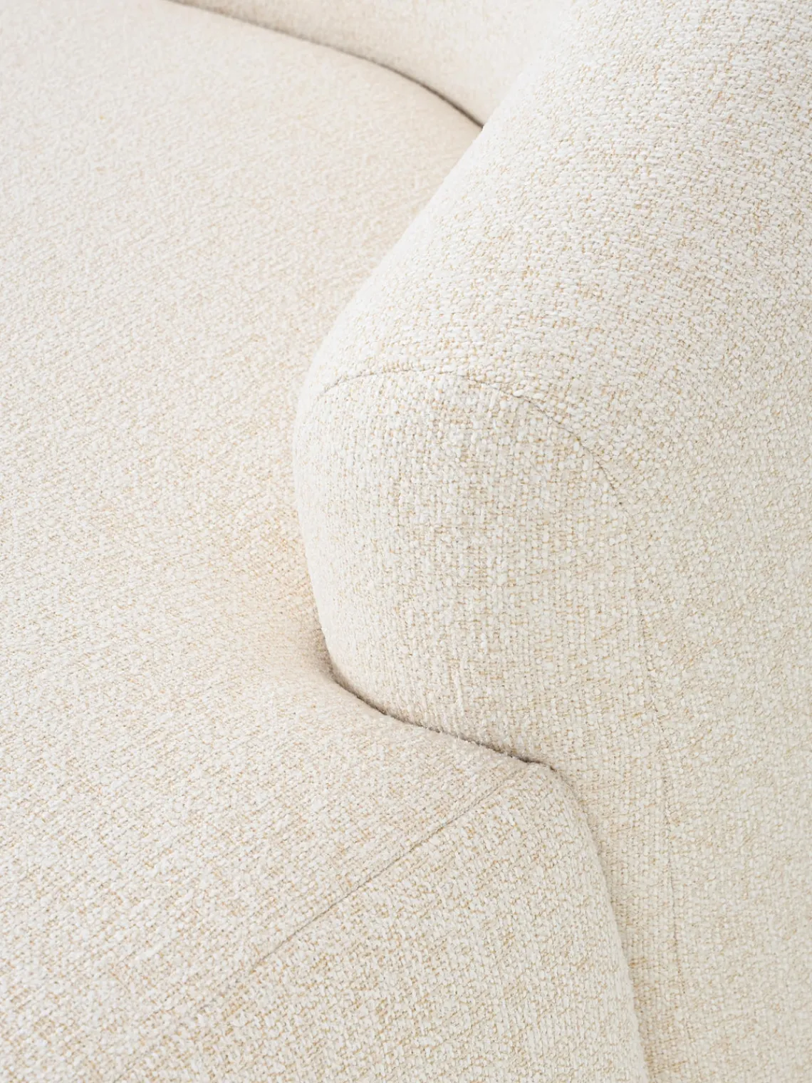 Butacas|Sillones>Westwing Collection Sillón grande en tejido bouclé Sofia Bouclé jaspeado, blanco crema