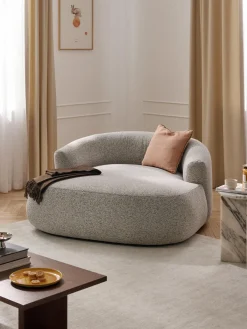 Butacas|Sillones>Westwing Collection Sillón grande en tejido bouclé Sofia Bouclé jaspeado, beige