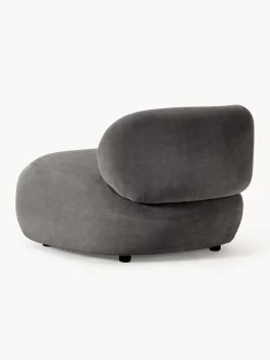 Butacas|Sillones></noscript>Westwing Collection Sillón lounge Alba Tejido terciopelado gris oscuro