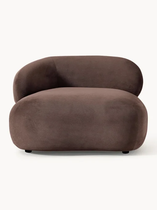 Butacas|Sillones>Westwing Collection Sillón lounge Alba Tejido aterciopelado marrón oscuro