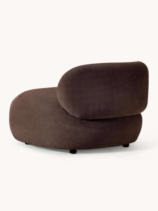 Butacas|Sillones>Westwing Collection Sillón lounge Alba Tejido aterciopelado marrón oscuro