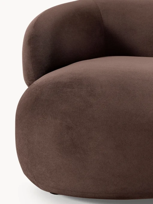 Butacas|Sillones>Westwing Collection Sillón lounge Alba Tejido aterciopelado marrón oscuro