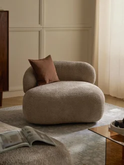 New Sillón lounge de borreguillo bouclé Alba Butacas|Sillones