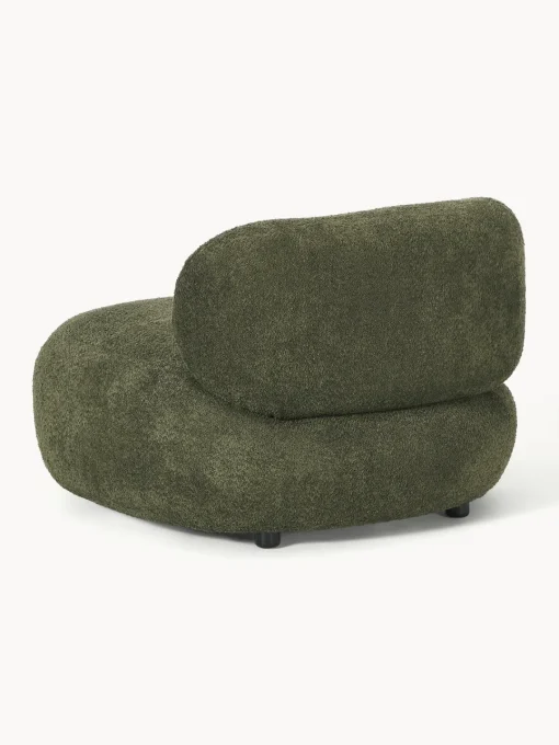 Butacas|Sillones>Westwing Collection Sillón lounge de borreguillo bouclé Alba Borreguillo bouclé verde oscuro