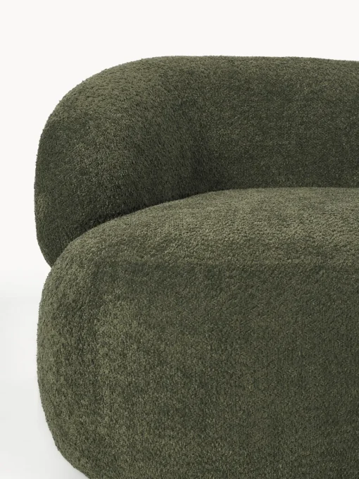 Butacas|Sillones>Westwing Collection Sillón lounge de borreguillo bouclé Alba Borreguillo bouclé verde oscuro