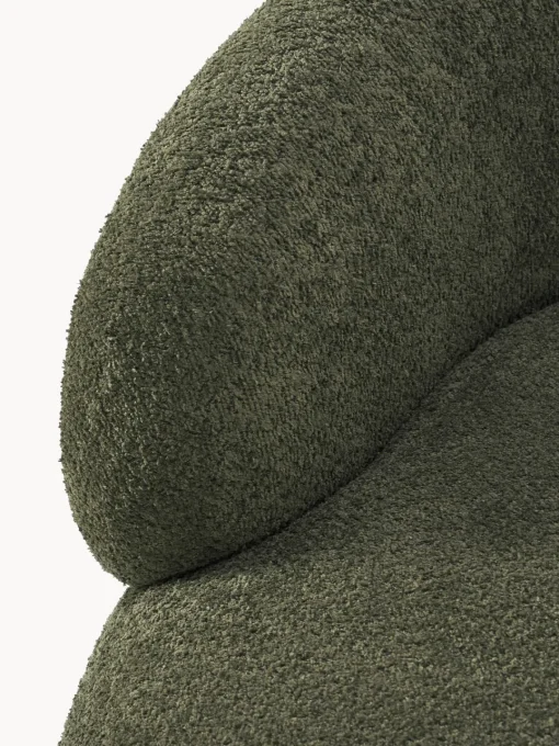 Butacas|Sillones>Westwing Collection Sillón lounge de borreguillo bouclé Alba Borreguillo bouclé verde oscuro