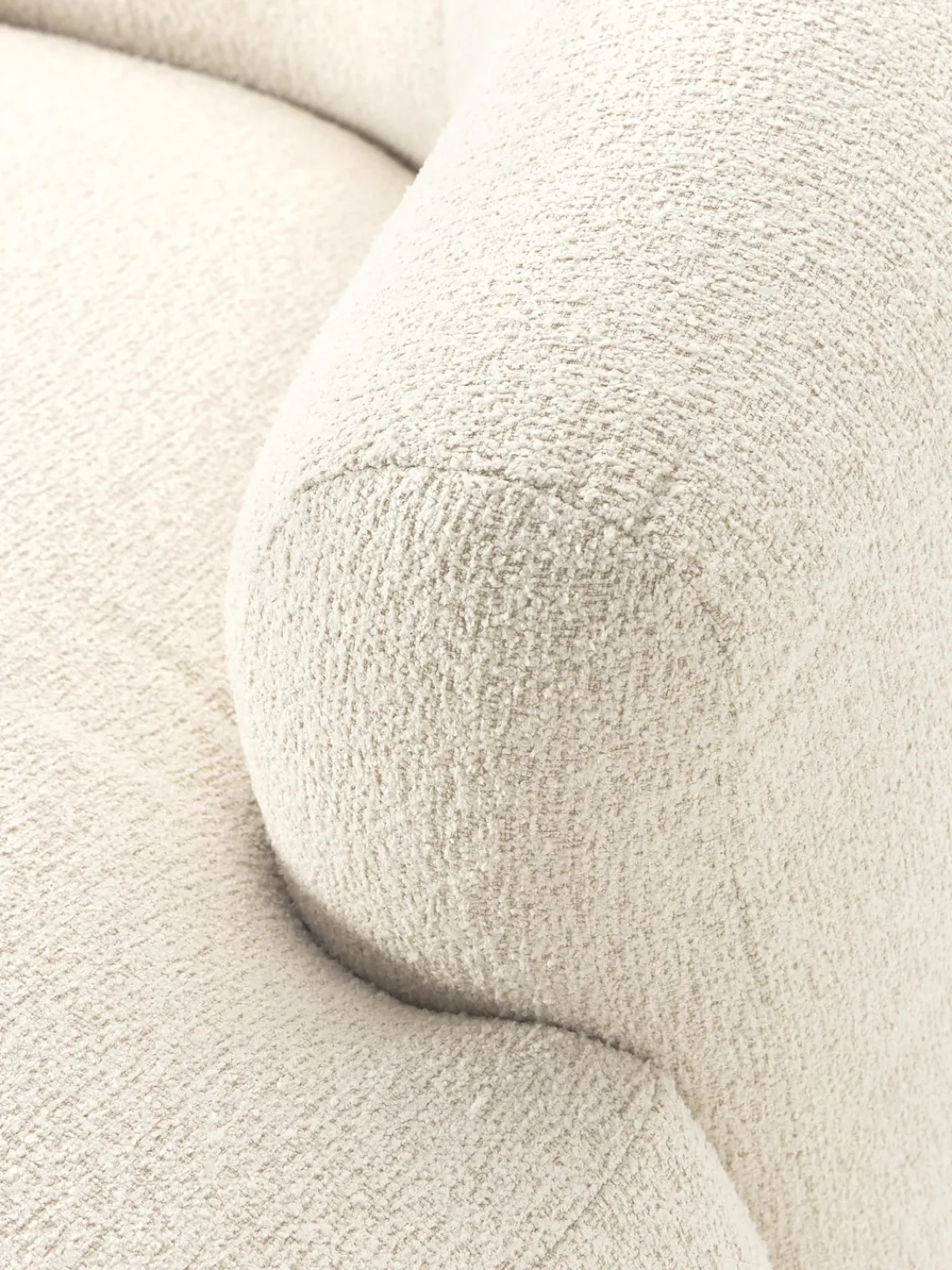 Butacas|Sillones>Westwing Collection Sillón lounge grande en tejido bouclé Sofia Bouclé blanco Off White