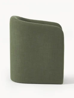 Sillones Pequeños|Sillones></noscript>Westwing Collection Sillón Mairo Mezcla de lino verde oscuro