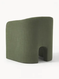 Sillones Pequeños|Sillones></noscript>Westwing Collection Sillón Mairo Mezcla de lino verde oscuro