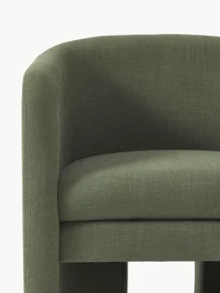 Sillones Pequeños|Sillones></noscript>Westwing Collection Sillón Mairo Mezcla de lino verde oscuro