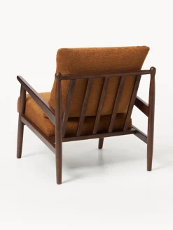 Sillones Pequeños|Sillones></noscript>Westwing Collection Sillón Mikkel Tejido marrón claro, madera de caucho lacada