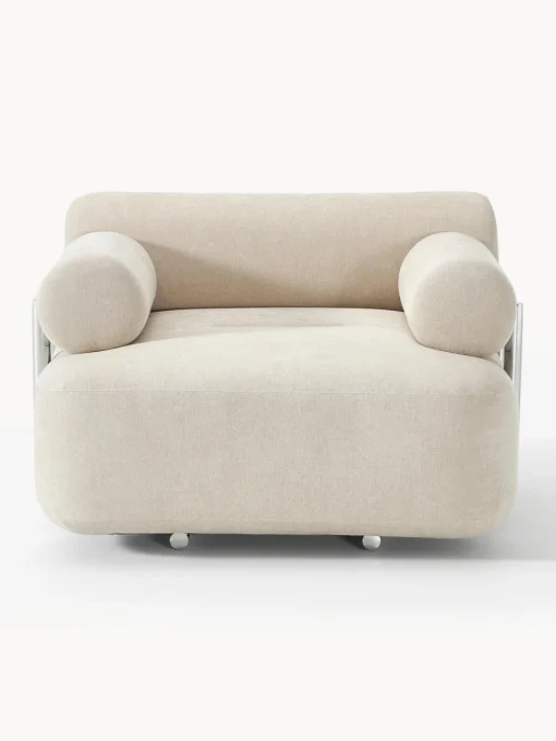 Sillones Pequeños|Sillones>Westwing Collection Sillón Stella Tejido jaspeado blanco Off White