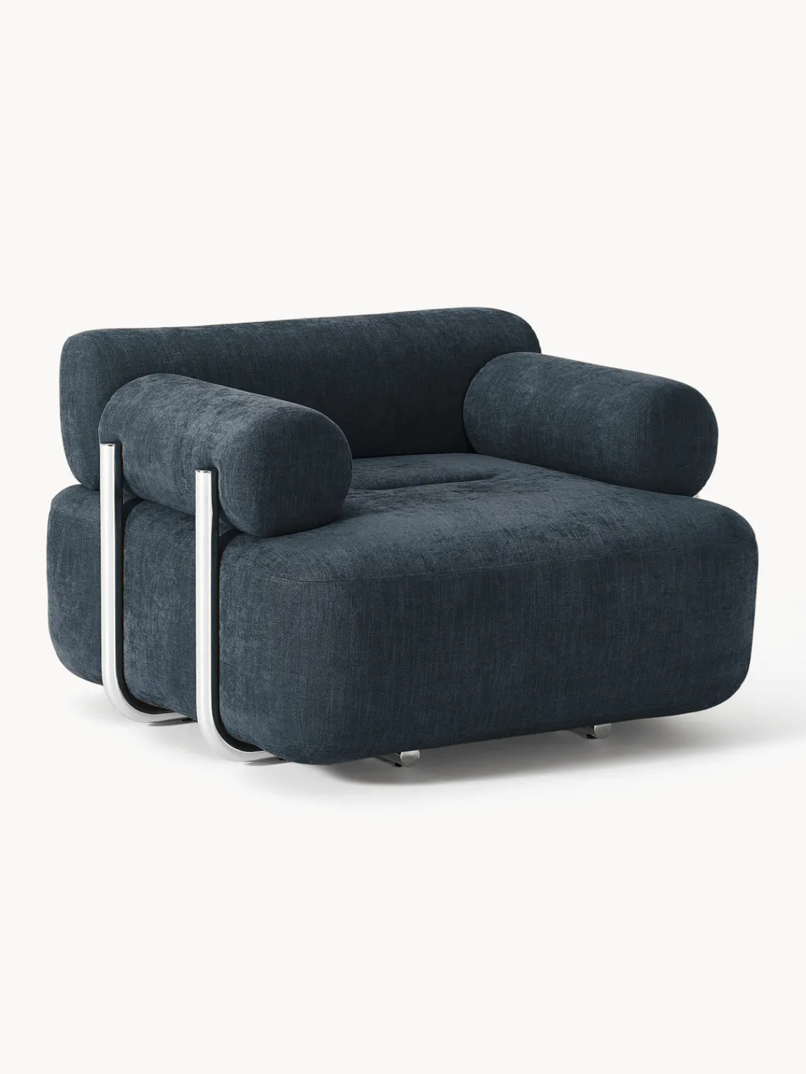 Sillones Pequeños|Sillones>Westwing Collection Sillón Stella Tejido jaspeado azul vaquero