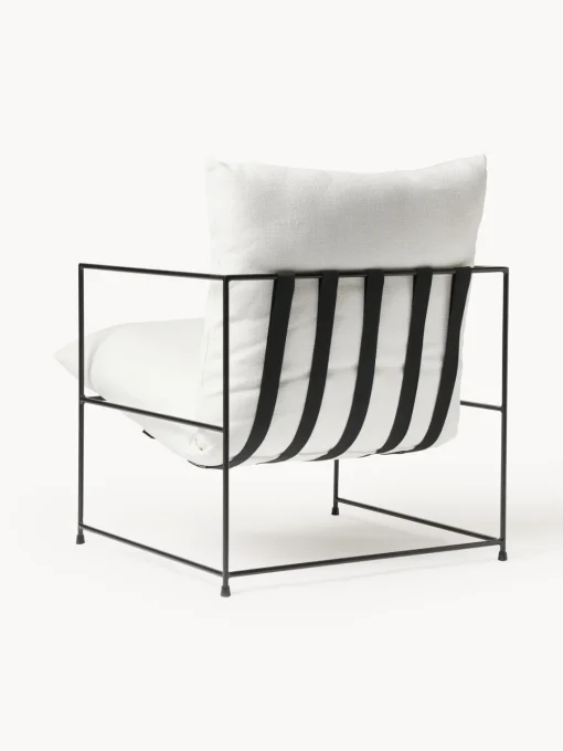 Sillones Pequeños|Sillones>Westwing Collection Sillón tapizado Wayne Mezcla de lino blanco Off White