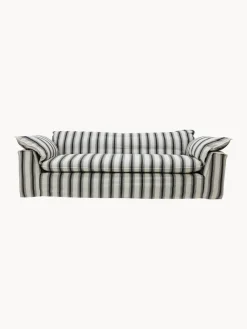 Sofás 3 Plazas|Sofás>HKLIVING Sofá artesanal Nomad (4 plazas) Tejido negro, gris claro