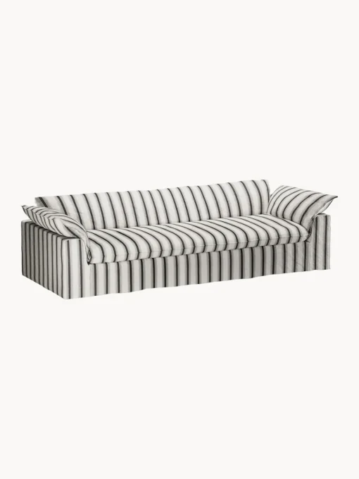 Sofás 3 Plazas|Sofás>HKLIVING Sofá artesanal Nomad (4 plazas) Tejido negro, gris claro