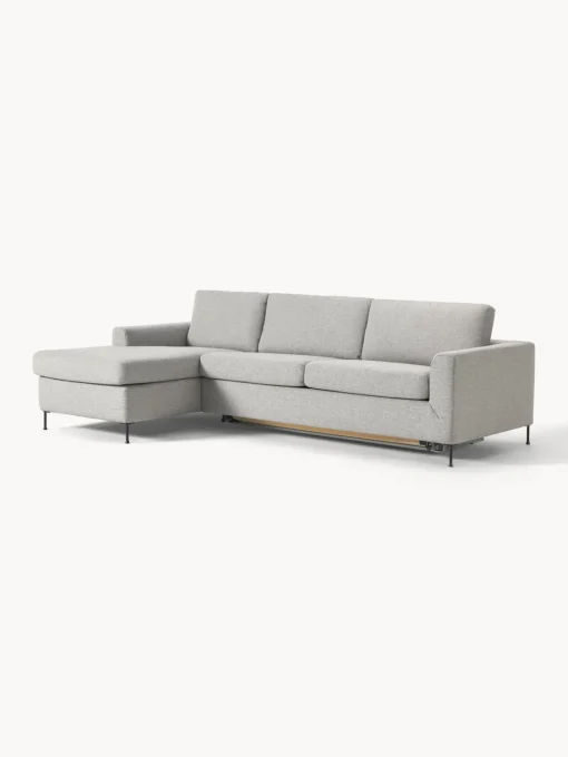 Sofás Cama|Sofás>Westwing Collection Sofá cama con colchón Cucita (3 plazas) Tejido gris