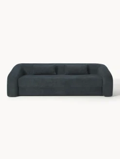Sofás Cama|Sofás>Westwing Collection Sofá cama de borreguillo bouclé Eliot (3 plazas) Borreguillo bouclé gris antracita