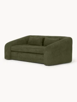 Sofás Cama|Sofás></noscript>Westwing Collection Sofá cama de borreguillo bouclé Eliot (2 plazas) Borreguillo bouclé verde oscuro
