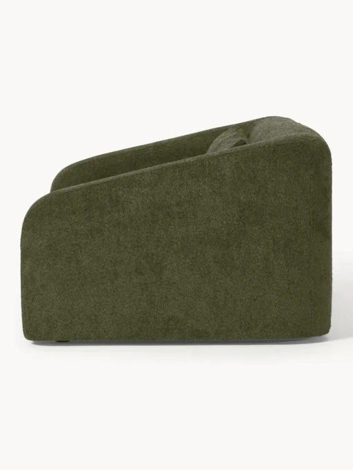 Sofás Cama|Sofás>Westwing Collection Sofá cama de borreguillo bouclé Eliot (2 plazas) Borreguillo bouclé verde oscuro