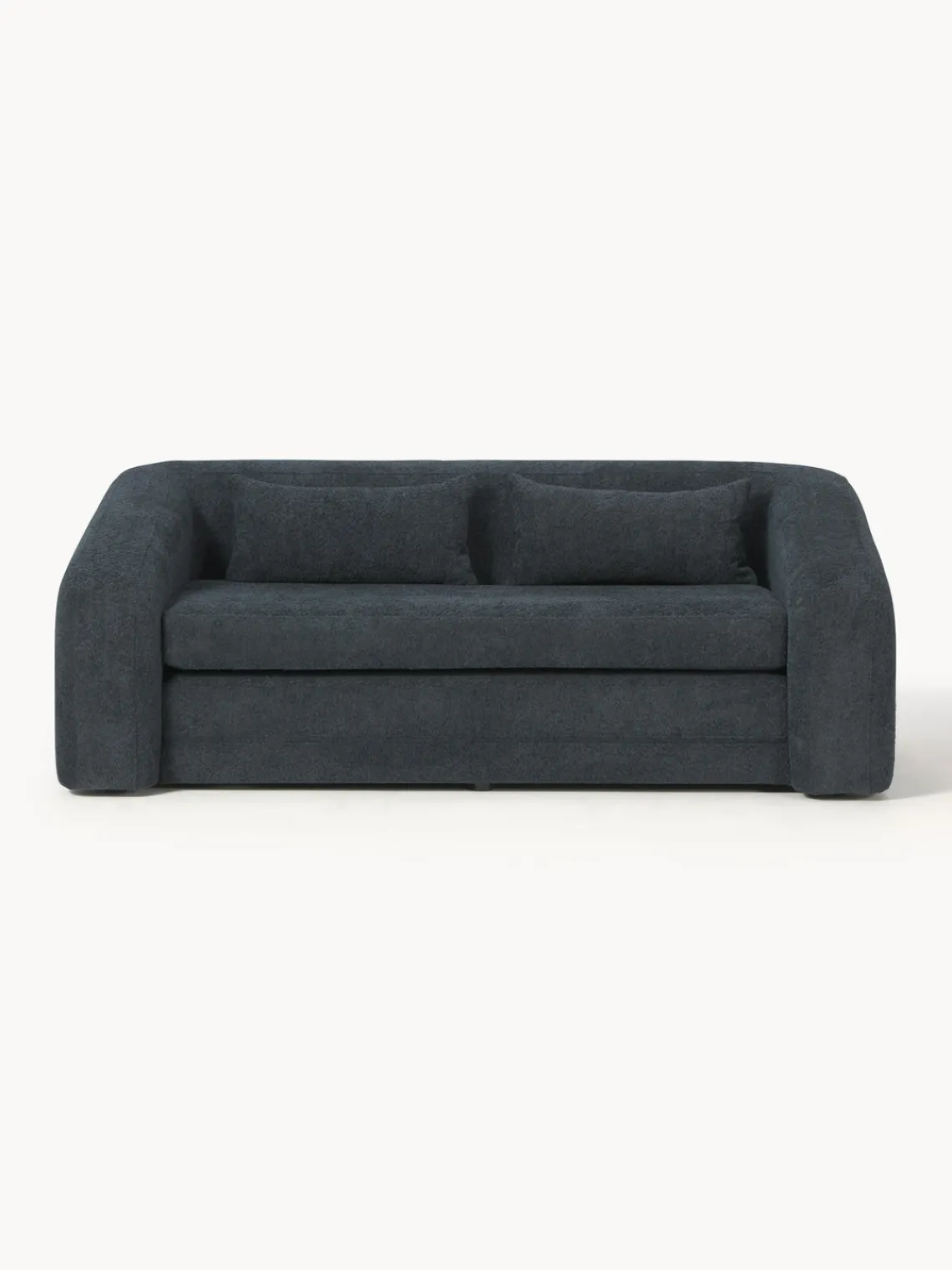 Sofás Cama|Sofás>Westwing Collection Sofá cama de borreguillo bouclé Eliot (2 plazas) Borreguillo bouclé gris antracita