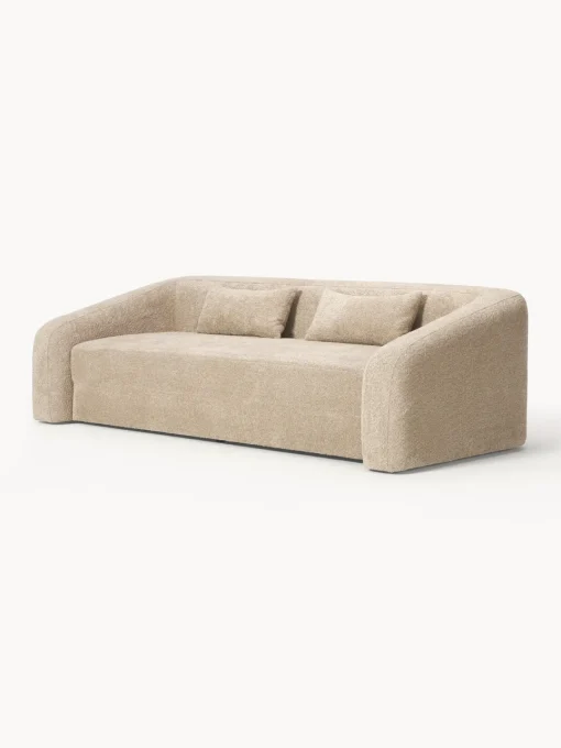 Sofás Cama|Sofás>Westwing Collection Sofá cama de borreguillo bouclé Eliot (3 plazas) Borreguillo bouclé beige