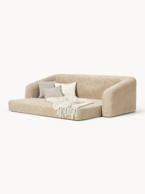 Sofás Cama|Sofás>Westwing Collection Sofá cama de borreguillo bouclé Eliot (3 plazas) Borreguillo bouclé beige