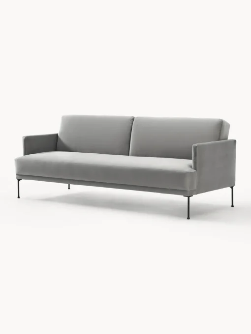 Sofás Cama|Sofás>Westwing Collection Sofá cama de terciopelo Fluente (3 plazas) Terciopelo gris