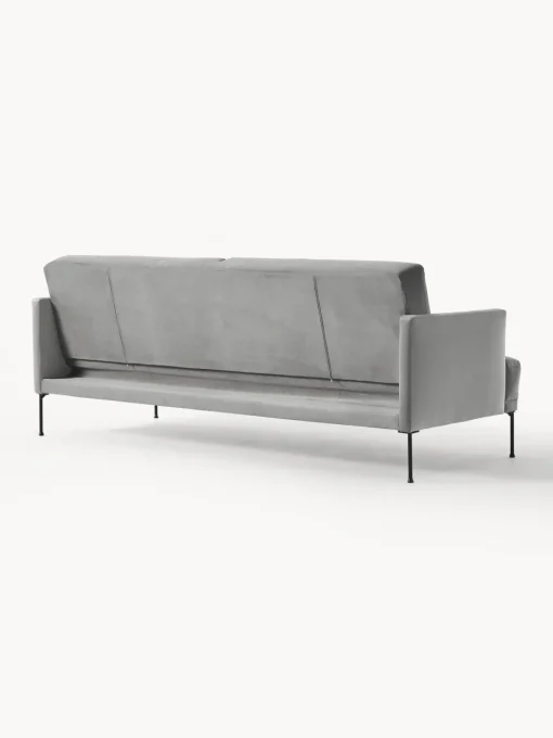 Sofás Cama|Sofás>Westwing Collection Sofá cama de terciopelo Fluente (3 plazas) Terciopelo gris