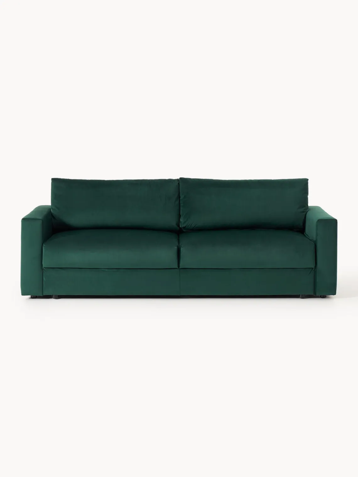 Sofás Cama|Sofás>Westwing Collection Sofá cama de terciopelo Tasha (3 plazas), con espacio de almacenamiento Terciopelo verde oscuro